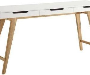 Apupöytä Olavi 160x40x75 cm 3 laatikkoa valkoinen/puu