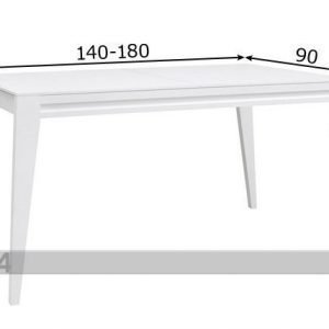 Brw Jatkettava Ruokapöytä 90x140-180 Cm