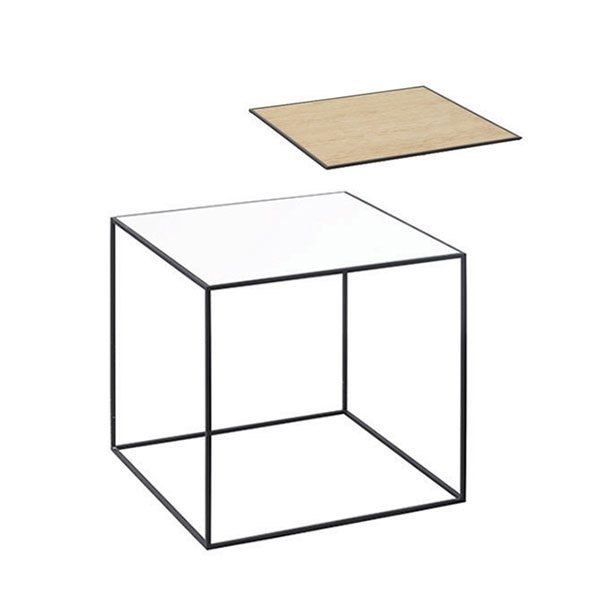 By Lassen Twin Table 42 Sivupöytä Valkoinen / Tammi