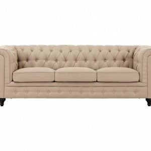 Chesterfield 3-istuttava Sohva Beige