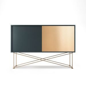 Decotique Vogue Sideboard Senkki 136h Harmaa / 1g1b / Messinki