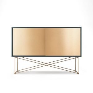 Decotique Vogue Sideboard Senkki 136h Harmaa / 2b / Messinki