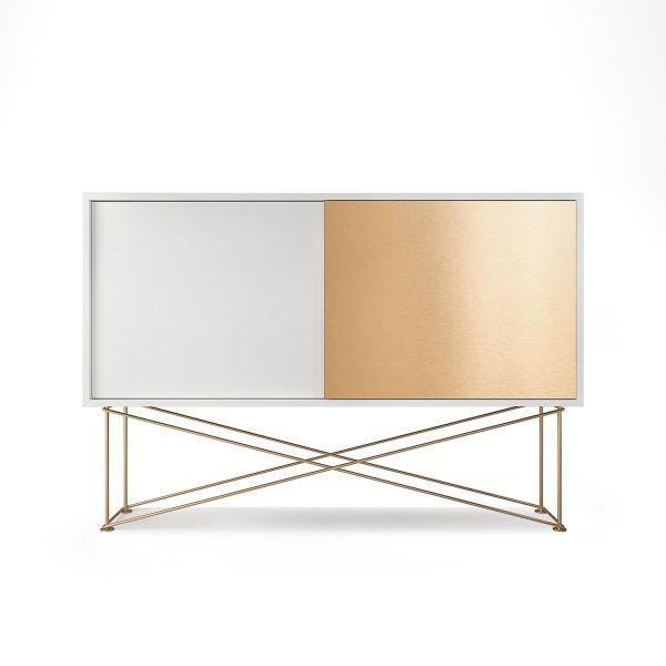 Decotique Vogue Sideboard Senkki 136h Valkoinen / 1w1b / Messinki