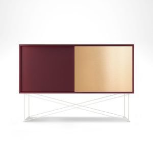 Decotique Vogue Sideboard Senkki 136h Viininpunai. / 1wr1b / Valkoinen