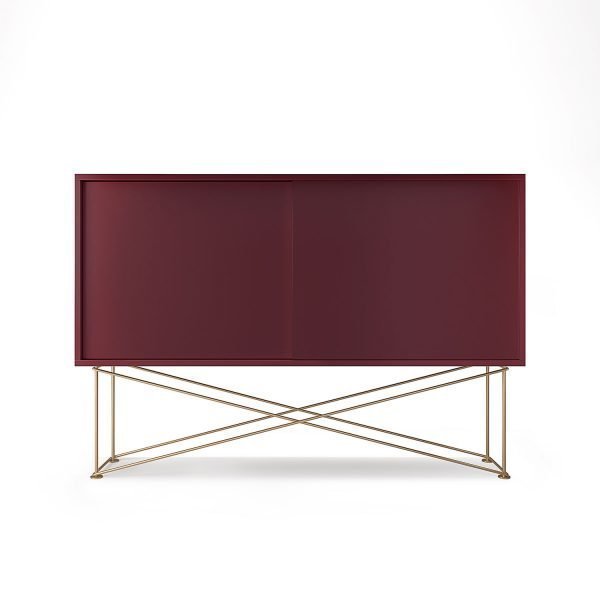 Decotique Vogue Sideboard Senkki 136h Viininpunainen / 2wr / Messink