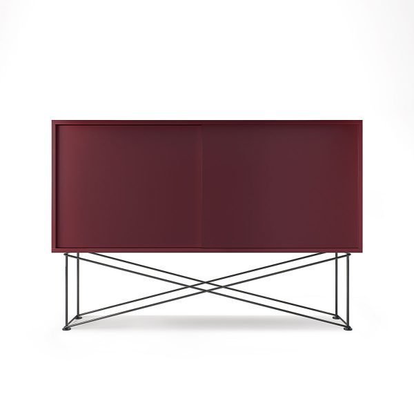 Decotique Vogue Sideboard Senkki 136h Viininpunainen / 2wr / Musta