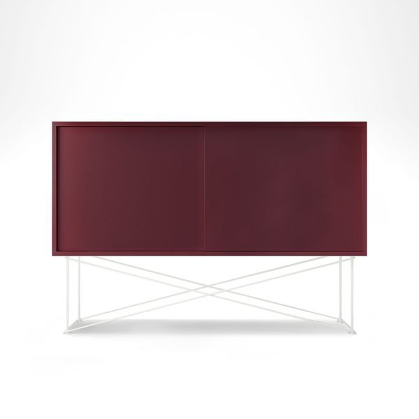 Decotique Vogue Sideboard Senkki 136h Viininpunainen / 2wr / Valkoinen