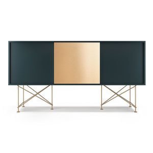 Decotique Vogue Sideboard Senkki 180h Harmaa / 2g1b / Messinki