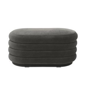 Ferm Living Pouf Oval Rahi Keskikokoinen Harmaa