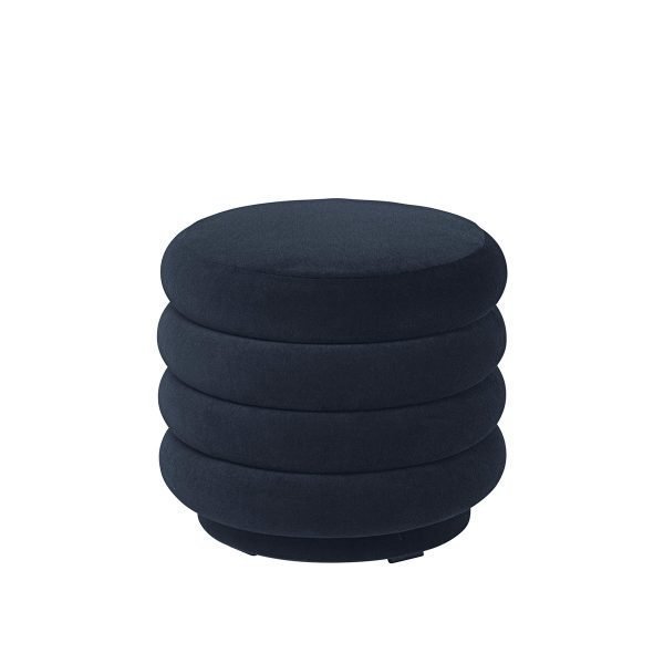 Ferm Living Pouf Round Rahi Pieni Tummansininen