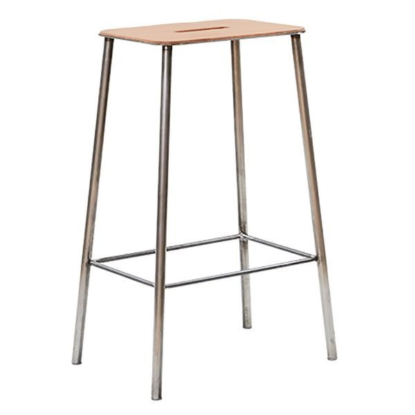 Frama Adam Stool 65 Baarijakkara Nahka / Raw Steel