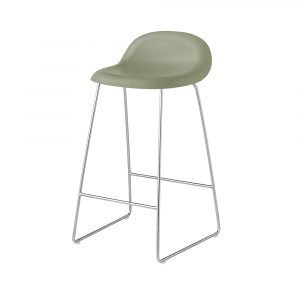 Gubi 3d Baarituoli Chrome / Mistletoe Green H65 Cm