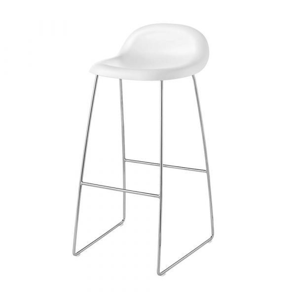 Gubi 3d Baarituoli Chrome / White Cloud H75 Cm