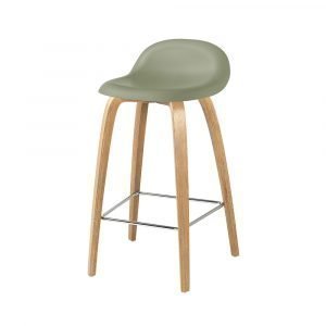 Gubi 3d Baarituoli Oak / Mistletoe Green H65 Cm