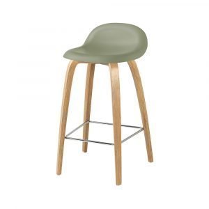 Gubi 3d Baarituoli Oak / Mistletoe Green H75 Cm