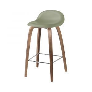 Gubi 3d Baarituoli Walnut / Mistletoe Green H75 Cm