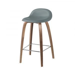 Gubi 3d Baarituoli Walnut / Rainy Grey H75 Cm