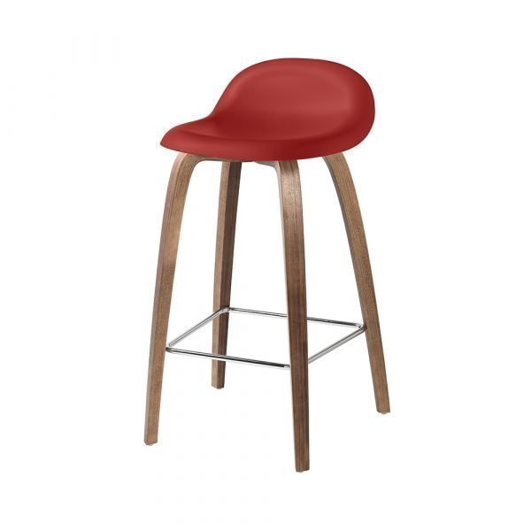 Gubi 3d Baarituoli Walnut / Shy Cherry H65 Cm