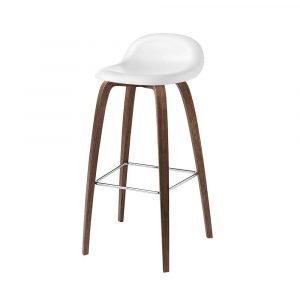 Gubi 3d Baarituoli Walnut / White Cloud H75 Cm