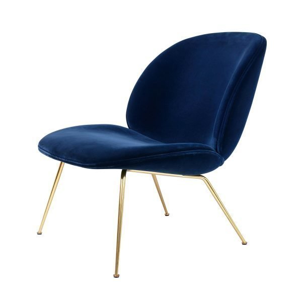 Gubi Beetle Lounge Chair Tuoli Messinki / Velluto Cotone 420