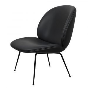 Gubi Beetle Lounge Chair Tuoli Musta Nahka Savanne