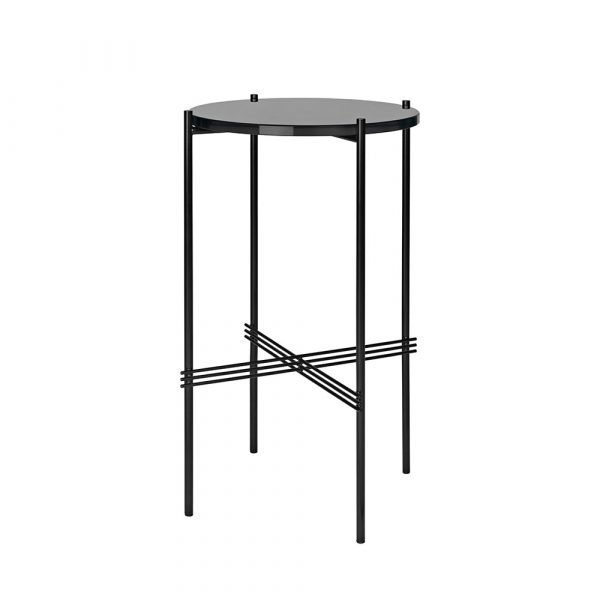 Gubi Ts Console Pöytä Graphite Black Glass H72 Cm Ø40 Cm