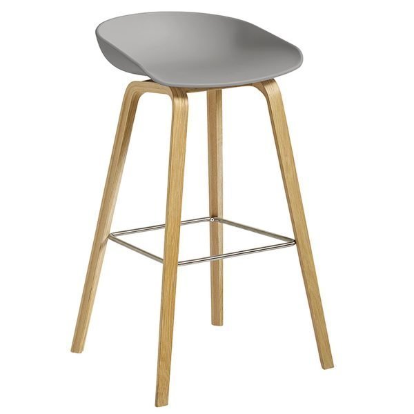 Hay About A Stool Aas32 Baarituoli Betoninharmaa Lakattu Tammi 75 Cm