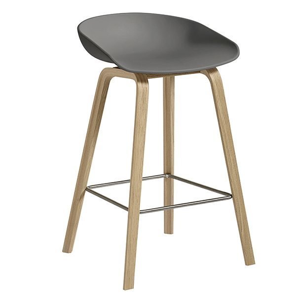 Hay About A Stool Aas32 Baarituoli Harmaa Saippuoitu Tammi 65 Cm