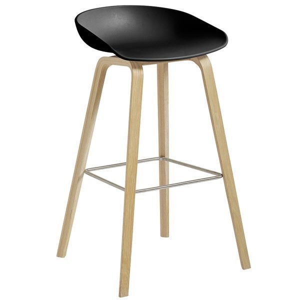 Hay About A Stool Aas32 Baarituoli Musta / Mattalakattu Tammi 75 Cm