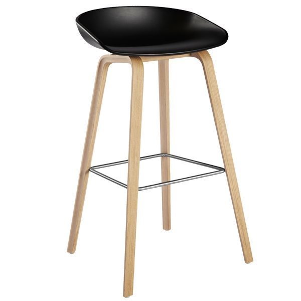 Hay About A Stool Aas32 Baarituoli Musta Saippuoitu Tammi Korkea 74 Cm