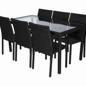 Julita Pöytä 150 + 6 tuolia Musta