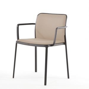 Kartell Audrey Soft Tuoli Käsinojilla Musta / Beige