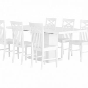 Kulmbach Pöytä 160 + 6 Solliden Tuolia Valkoinen