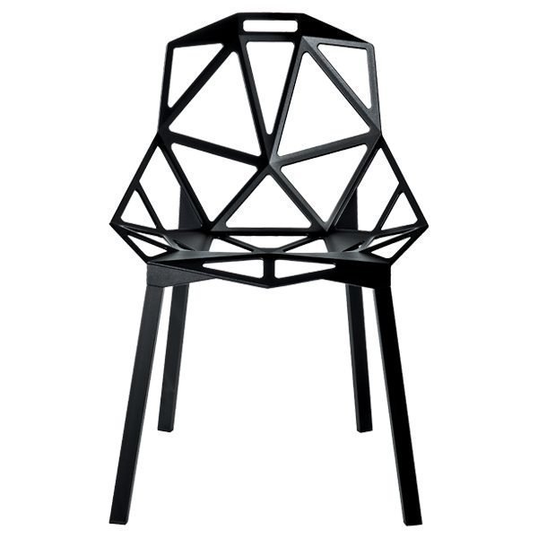 Magis Chair One Tuoli Musta Jauhemaalatut Alumiinijalat