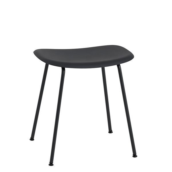 Muuto Fiber Jakkara Metallijaloilla Musta 45 Cm