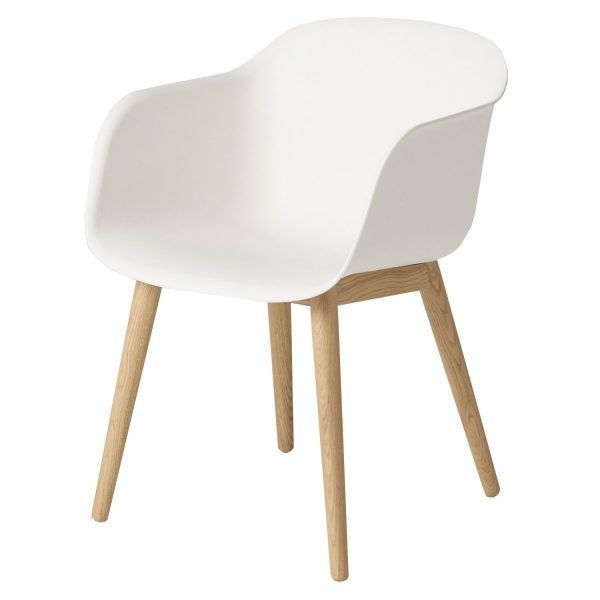 Muuto Fiber Wood Nojatuoli Valkoinen / Tammi