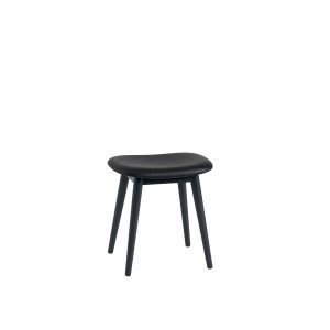 Muuto Fiber Wood Tuoli Base Musta Nahka / Musta