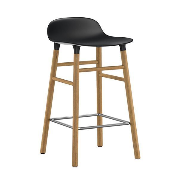 Normann Copenhagen Form Baarituoli Musta / Tammi 65 Cm