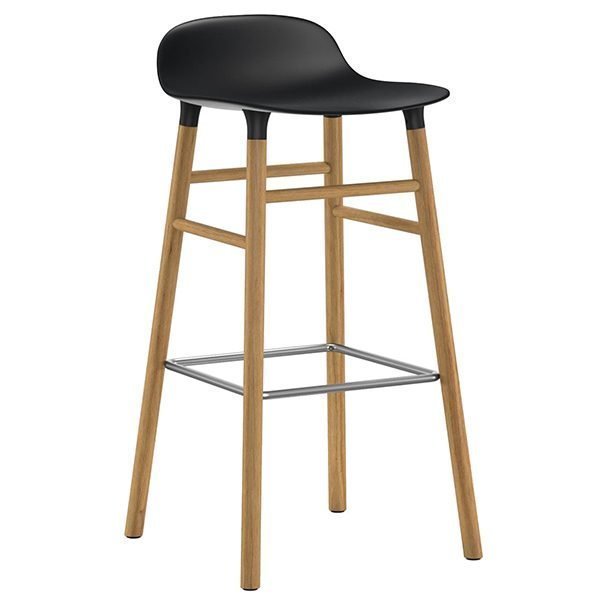 Normann Copenhagen Form Baarituoli Musta / Tammi 75 Cm