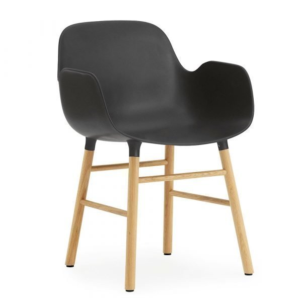 Normann Copenhagen Form Käsinojallinen Tuoli Musta / Tammi 78x56