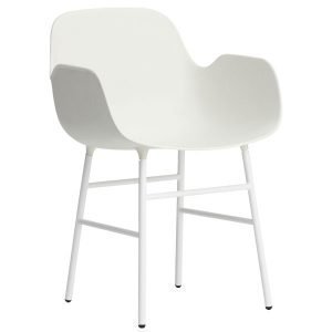 Normann Copenhagen Form Käsinojallinen Tuoli Valkoinen / Metalli