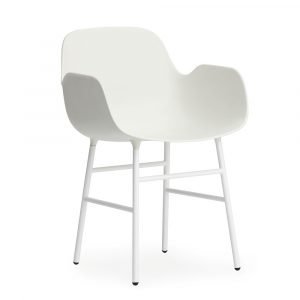 Normann Copenhagen Form Käsinojallinen Tuoli Valkoinen / Teräs 78x56 Cm