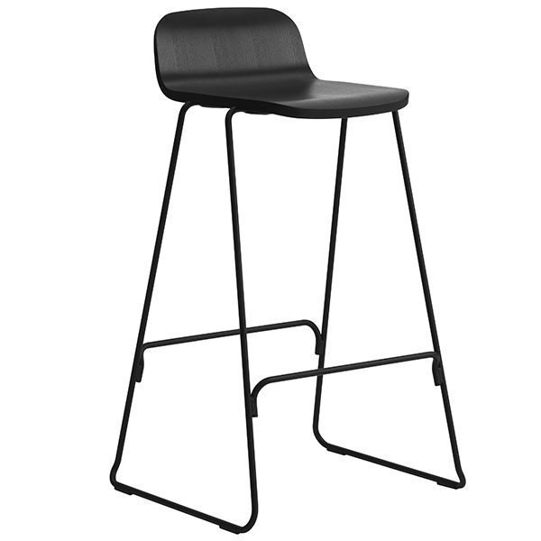 Normann Copenhagen Just Barstool Baarijakkara Selkänojalla Musta 75 Cm