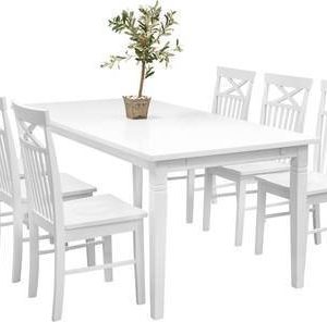 Ruokailuryhmä Thomas ruokapöytä ja Annikki tuolit valkoinen