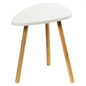 Sivupöytä 46x30cm Valkoinen Mdf / Bambu