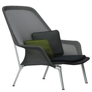 Vitra Slow Chair Nojatuoli Musta Alumiini