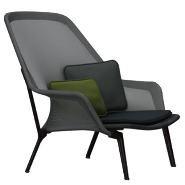 Vitra Slow Chair Nojatuoli Musta Suklaanruskea