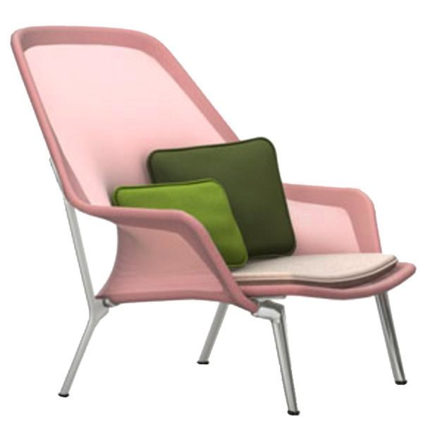 Vitra Slow Chair Nojatuoli Punainen / Kerma Alumiini