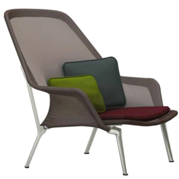 Vitra Slow Chair Nojatuoli Ruskea Alumiini