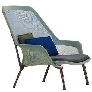 Vitra Slow Chair Nojatuoli Sininen / Vihreä Suklaanruskea